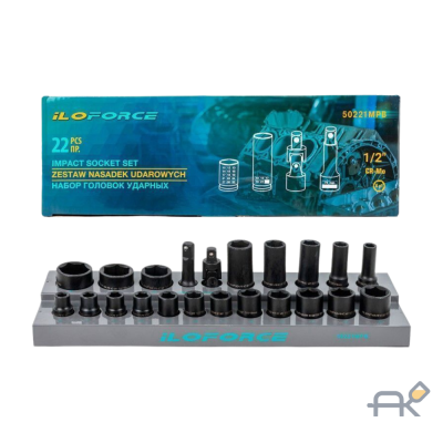 Головки ударные 1/2. набор 22 пр. (6-гр.) (IF-50221MPB)